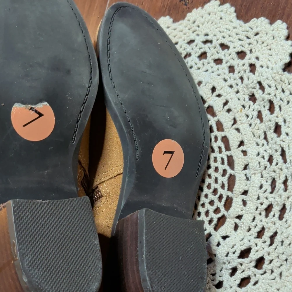 Apri By Italian Shoemakers Suede Buckle Ankle Booties in Tan - Picture 8 of 11